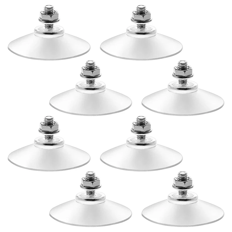 AA21-8 Pack Clear PVC Sucker Pads Thickened Sucker Suction Cups With M6 X 14 Thread Screw Extra Strong For Bathroom Kitchen