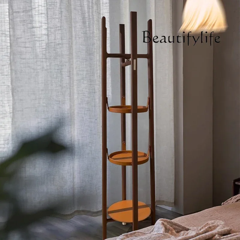 

Light luxury solid wood rack multi-layer large-capacity Nordic home floor coat rack hanging clothes