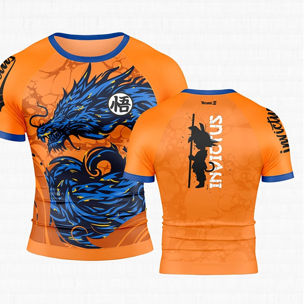 Dragon Ball Z Goku New MMA Men's Women's Gym Training Tight Short Sleeve Octagonal Cage Boxing Fighting Jujutsu Sports T-Shirt