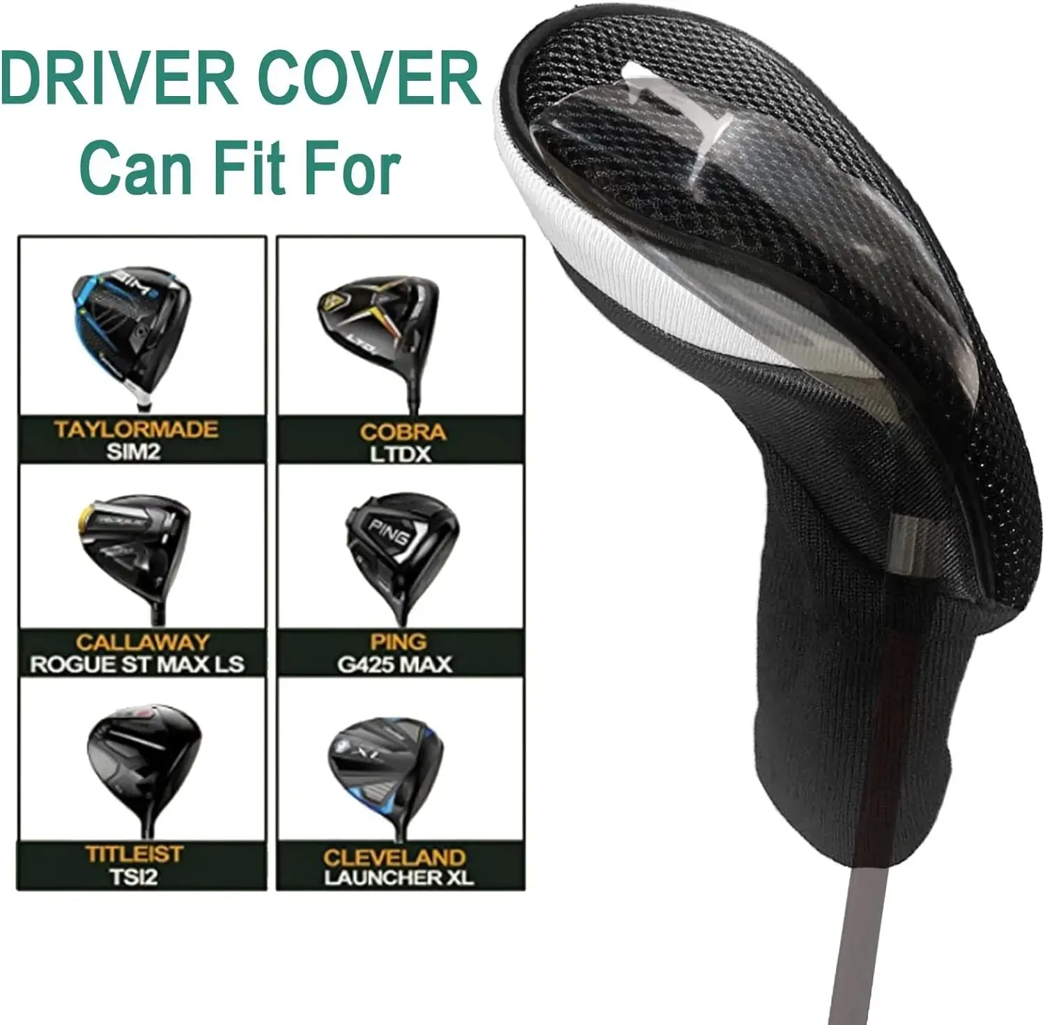 Golf Club Head Covers for Woods and Driver Hybrids Fairway Value 3 Pack,Protective Headcovers with Interchangeable No.Tags 1 3 5