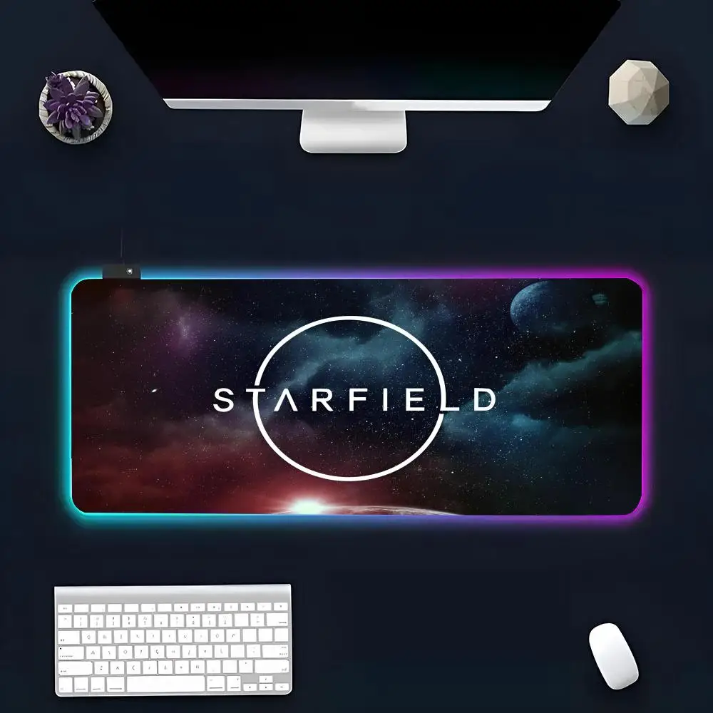 S-Starfieldes Games Mouse Pad RGB Glow Personality Picture Custom PC Table Mat Carpet Mat Game Player Dedicated LED image 4