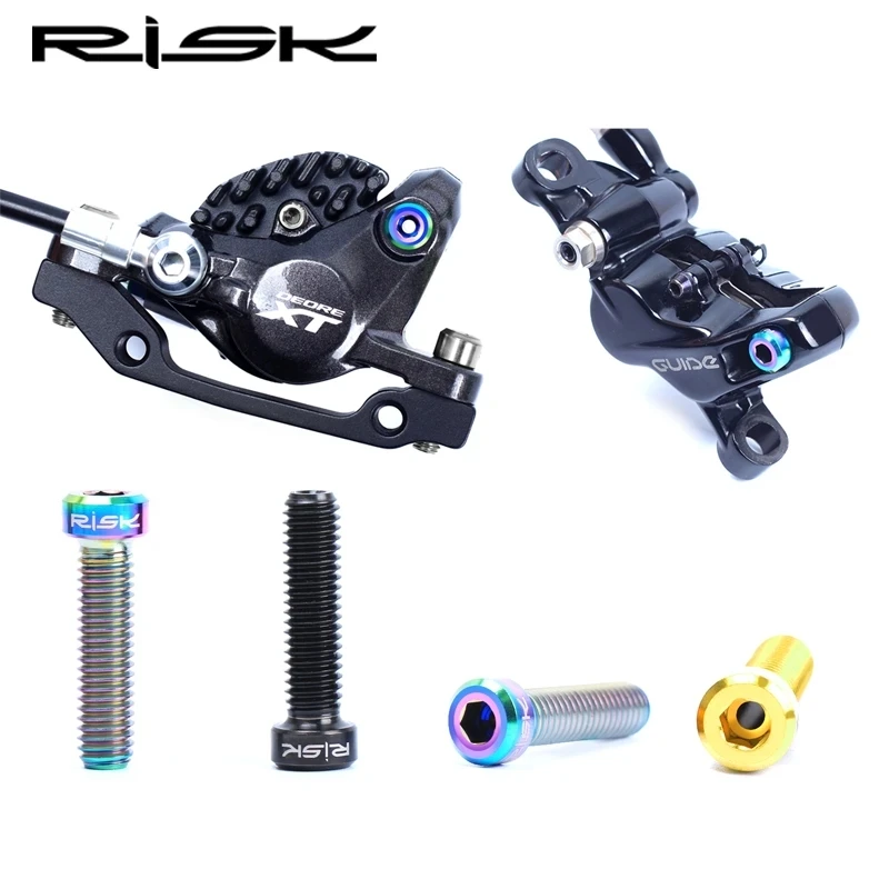 RISK MTB Bicycle Parts Oil Disc Oil Pipe Caliper Rear Plate Pin XT Disc Brake Clamping Titanium Bolts/Screws For SHIMANO/SRAM