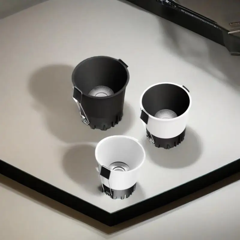 

Mini Embedded Anti-glare COB spotlights 3W 7W 10W 12W 15W Dimmable LED Downlight 18W AC85-265V Household and commercial lighting