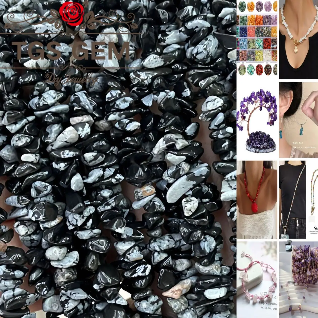 

Factory Natural Stone AAA Alabaster Irregular Beads Gravel DIY Energy Tree Bracelet Necklace Jewelry Accessories Fashion Gift