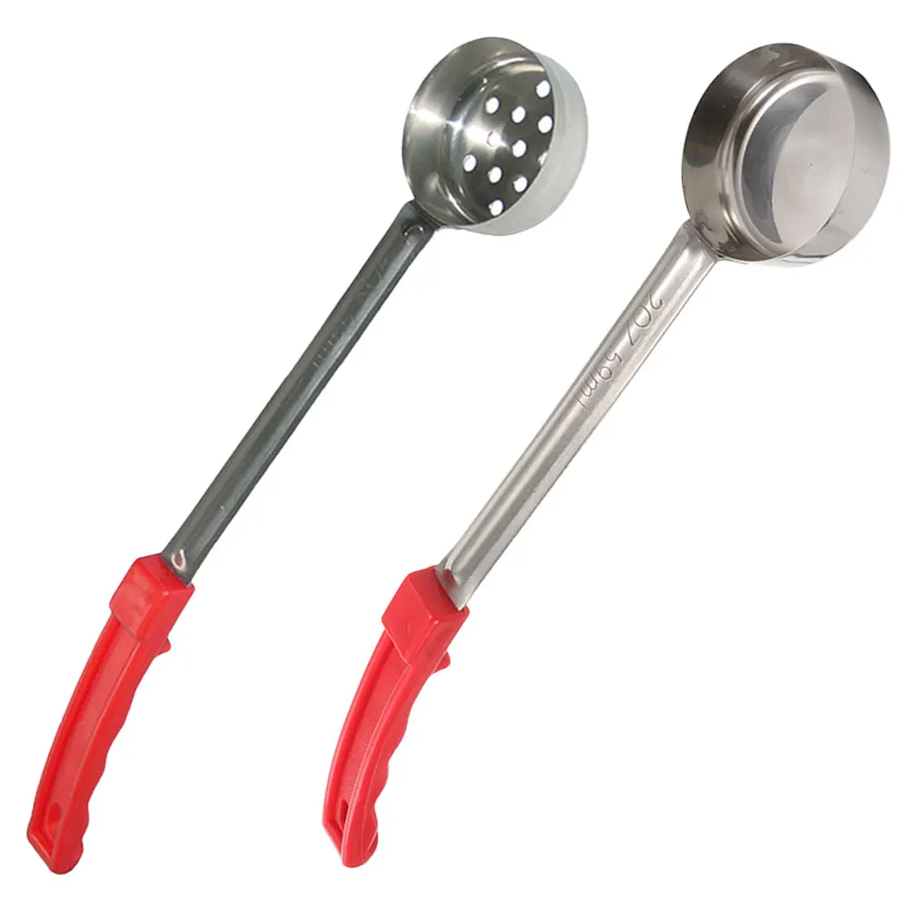 

2Pcs Kitchen Pizza Sauce Spoon Flat Bottom Design with Long Handle for Salad Dressing Stainless Steel Portion