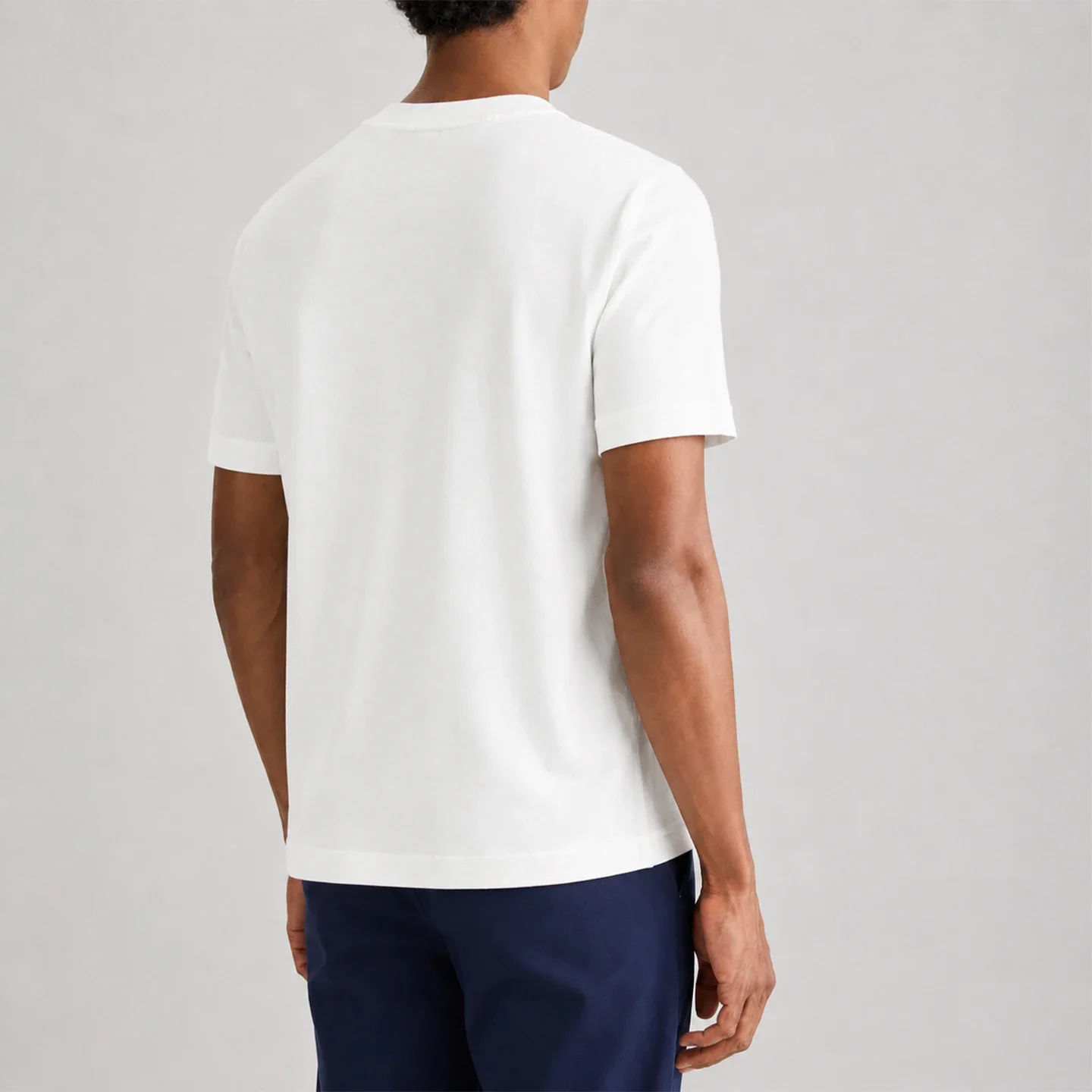 CH Herren Einfaches Rundhals-T-Shirt mit Versteckter Wappen-Stickerei Regular Fit Kurzarm Alltags-Partnerkleidung – Detail 6