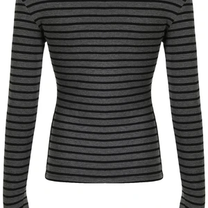 Süße japanische grundlegende dünne langen langen streifen t -shirt aus schulter die koreanische hals street feder fall y2k grau T -Shirt weiblich 6 Hauptverkäufe japanische Frauenkleidung - №2