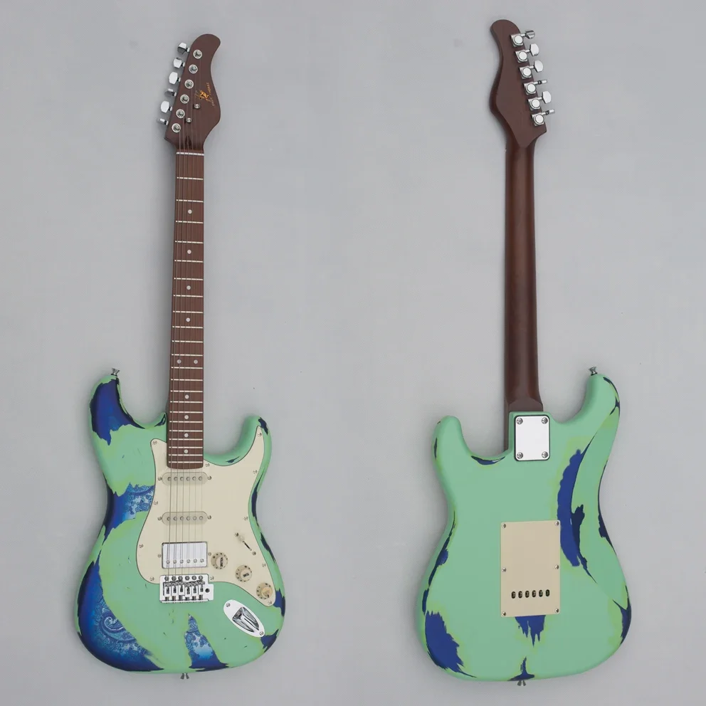 New Arrival China Factory ST Electric Guitar Poplar Body  Carbonized Maple Neck OEM Electric Guitar For Sale