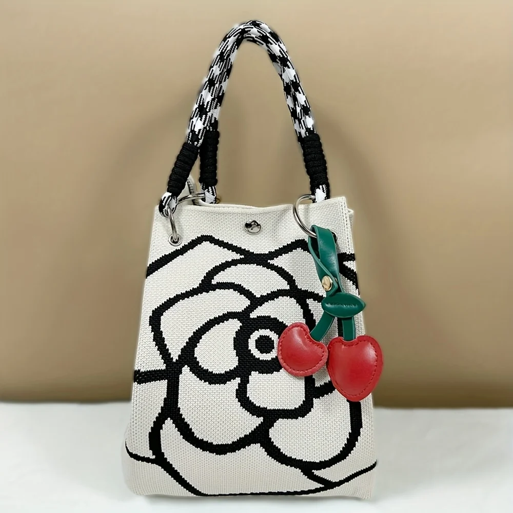 2-piece Set European and American Country Style Cherry Keychain Leather Pendant Creative Ins Women's Bag Accessory Ornament