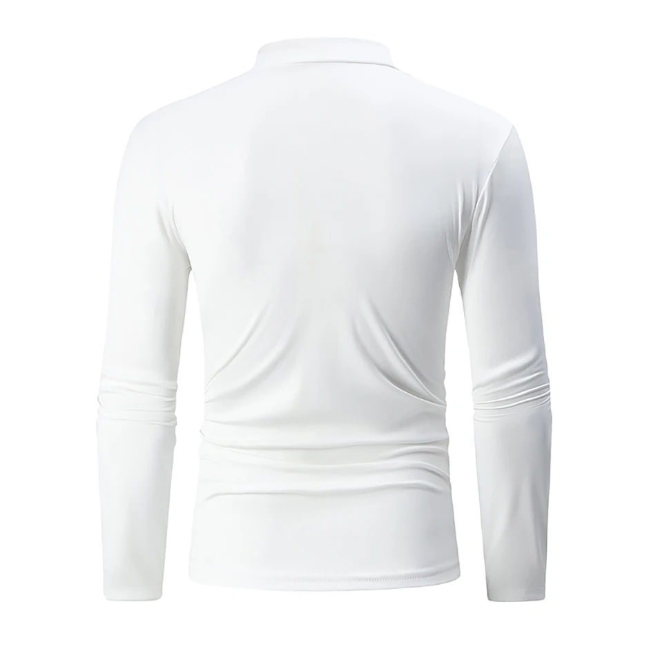 3/1 Stück Herren Herbst- und Winter-T-Shirt in Uni-Farbe mit halbhohem Kragen, lässig, einfach, warm, langärmelig, für junge Männer, Übergröße, Basic-Oberteil – Detail 17