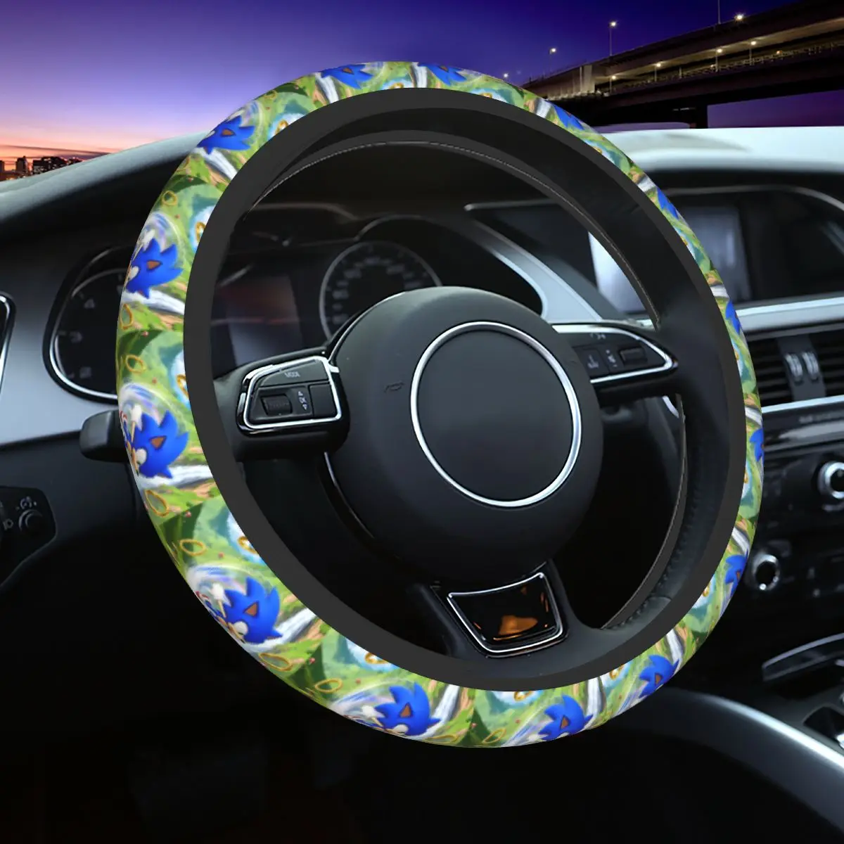 S-Soniced Universal Steering Wheel Cover Fit for Sedan Game Soft Car Steering Wheel Protector 15 Inch 37-38cm Auto Accessories view 2