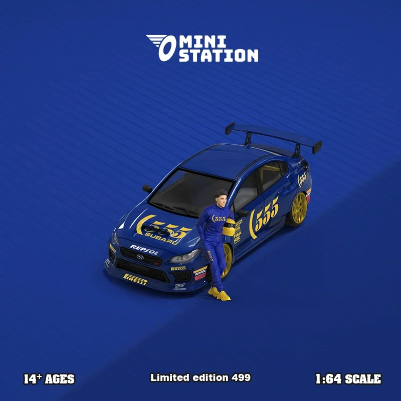 

Mini Station 1:64 WRX STi Rally 555 Livery Blue Diecast Model Car