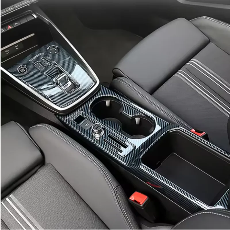 

ABS Carbon Fiber Look Accessories Center Console Gear Shift Panel Decoration Cover Interior For Audi A3L 8Y Sedan Sportback 2021