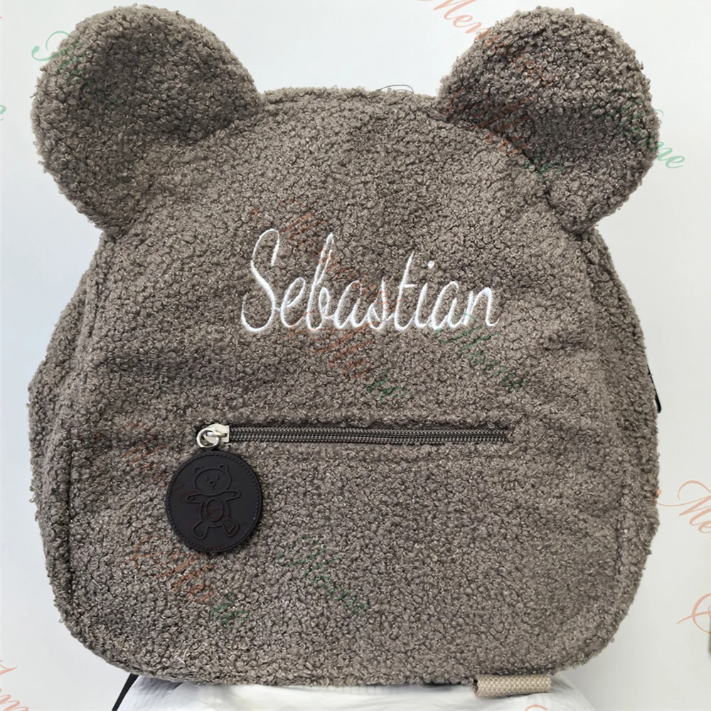 

Kids Plush Bear Backpack Custom Name Autumn Winter Boys Girls Outdoor Snack Bag Personalized Name Children's Day Gift Schoolbag