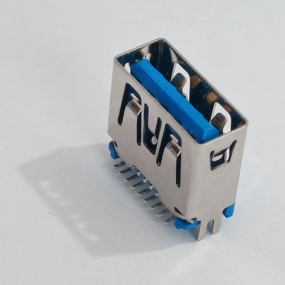 5 Stück USB 3.0 Typ-A Buchse 9P randloser Klemmstecker blauer Isolator Modell 916-862A205EY10200 PCB-Montagebuchse – Detail 2