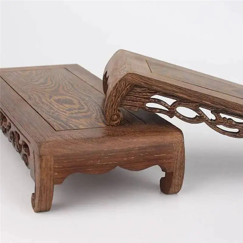 T21C Housewares Oriental Style Rectangular Grey Wood Stand
