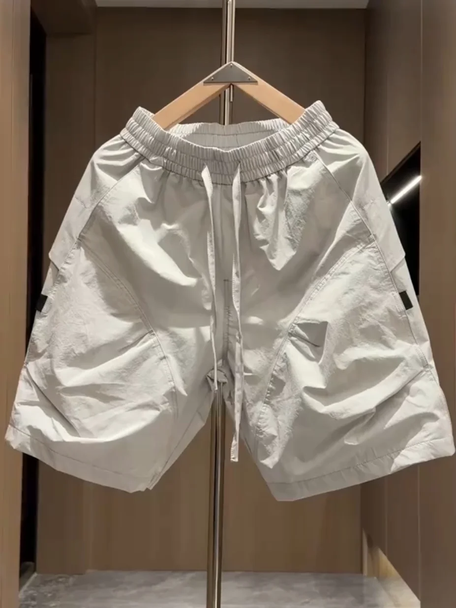 

Men's Summer Fashion Brand Short Pants Breathable Quick Dry Beach Leisure Loose Fit Five Pocket Workwear Polyester Fiber