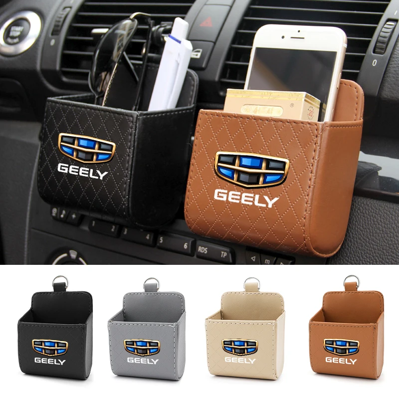 Car Air Vent Storage Box Small Object Organizer Case Hanging Packet For Geely Atlas SUV Boyue Borui Coolray Emgrand GE NL3 EX7