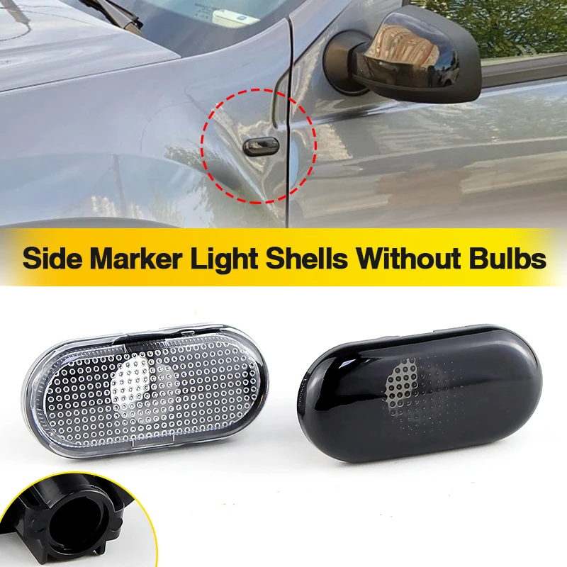 

2PCS No Bulb Side Marker Turn Signal Light Shell For Renault Clio Trafic Kangoo Twigo Dacia Logan Duster Nissan Interstar Primas