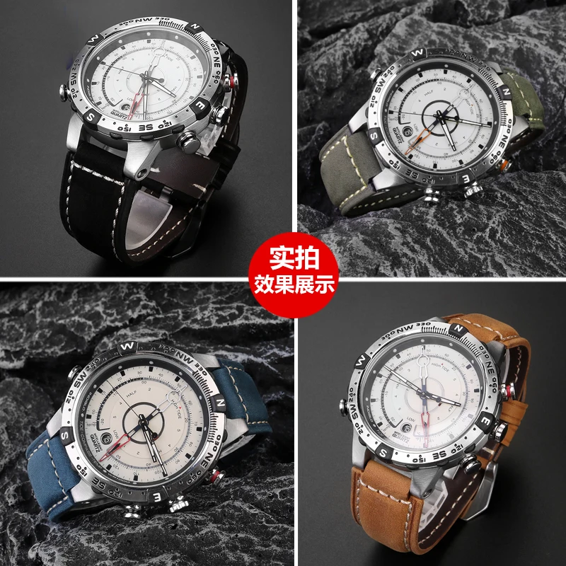 For TIMEX Expedition Tide Bracelet T2N721 T2N720 Retro frosted cowhide Watch strap accessories Men Cow Leather Watchband 24*16mm