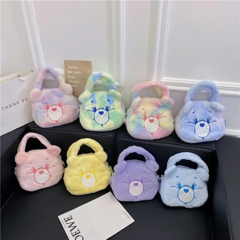 New Style Cute Plush Toy Small Bag Tie-dyed Plush Cute Bear Portable Shoulder Plush Bag Children's Birthday Gift Christmas Gift