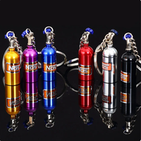 Creative Mini Nos Nitrogen Bottle Keychain 7Colors Pill Box Storage Key Ring for Women Men Car Handbag Phone Case Pendent Gifts