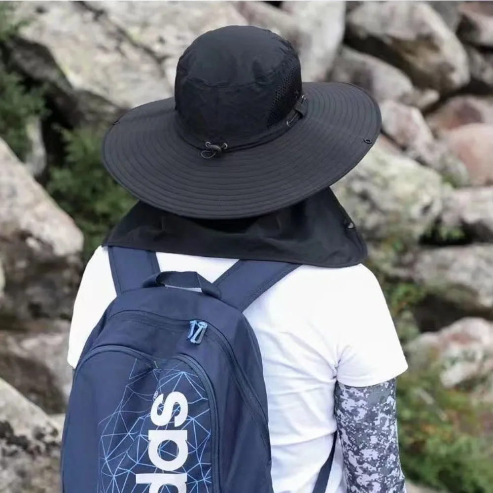 360 Gift Degrees Protection Sun Hat Wide Brim Anti-UV Agricultural Work Hat With Face Mask Outing Summer Fisherman Hat