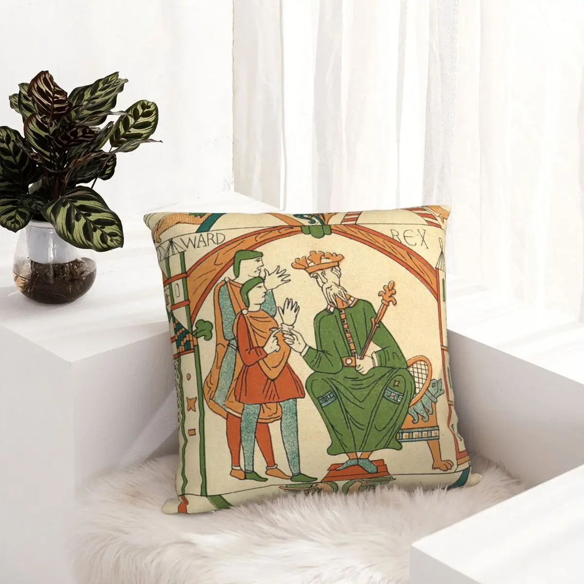 Bayeux Tapestry . Edward The Confessor Sends Harold To Normandy pillowcase printed cushion cover sofa waist pillow pillow cover