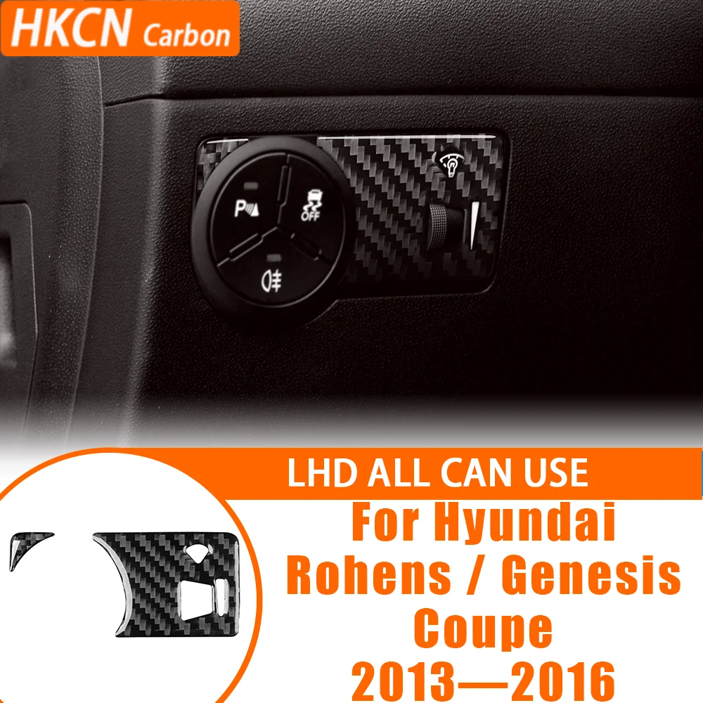 

For Hyundai Genesis / Rohens Coupe 2013—2016 Car Accessories Carbon Fiber Dashboard Air Outlet Panel Interior Cover Trim Sticker