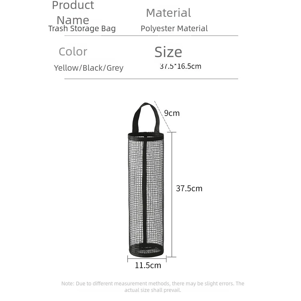 Black Garbage Bag Holder Kitchen Organizer Kitchen Bag Storage Efficient Space-saving Solution Compact Design For Small Spaces
