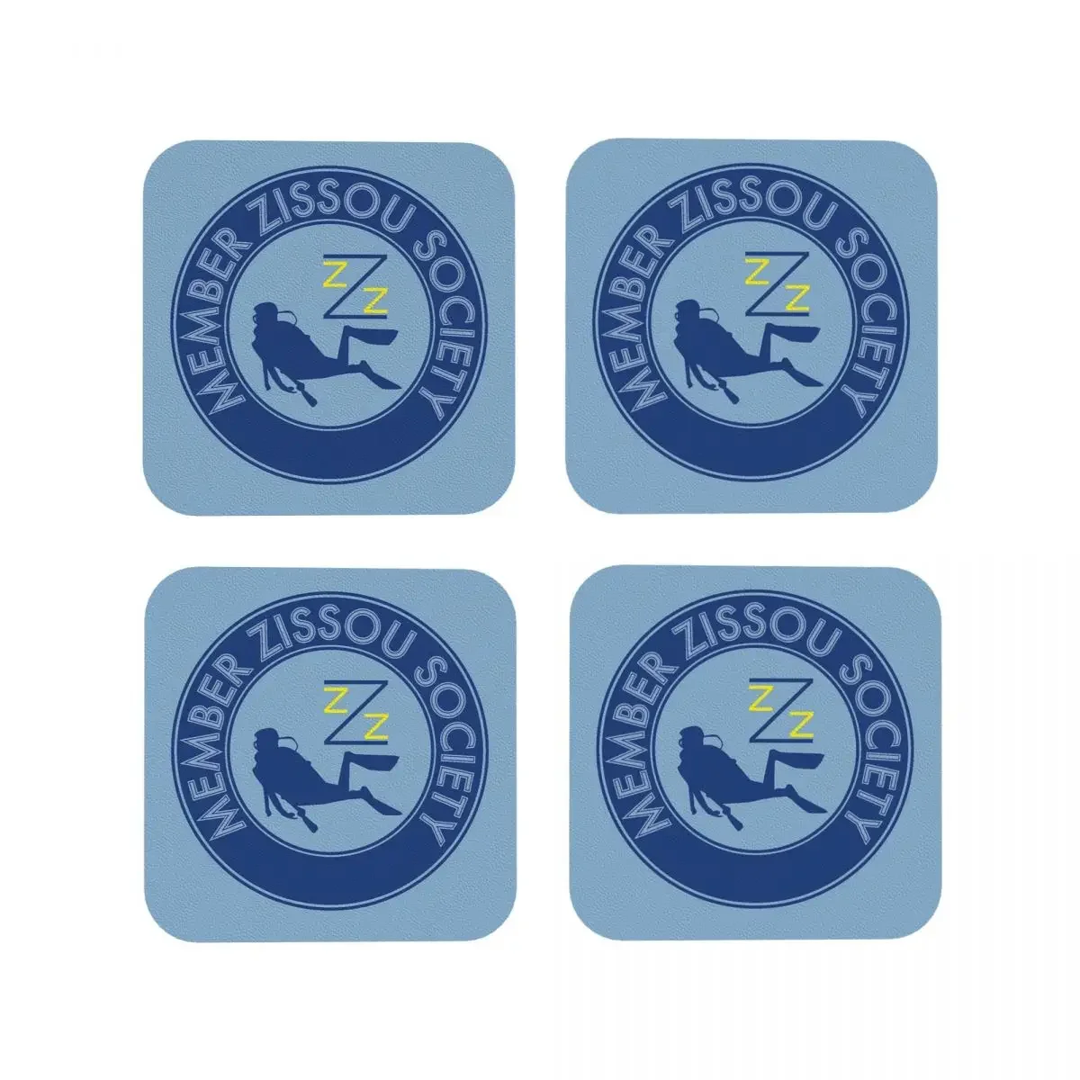 Member Zissou Society Coasters Coffee Mats Set of 4 Placemats Cup Tableware Decoration & Accessories Pads for Home Kitchen Bar