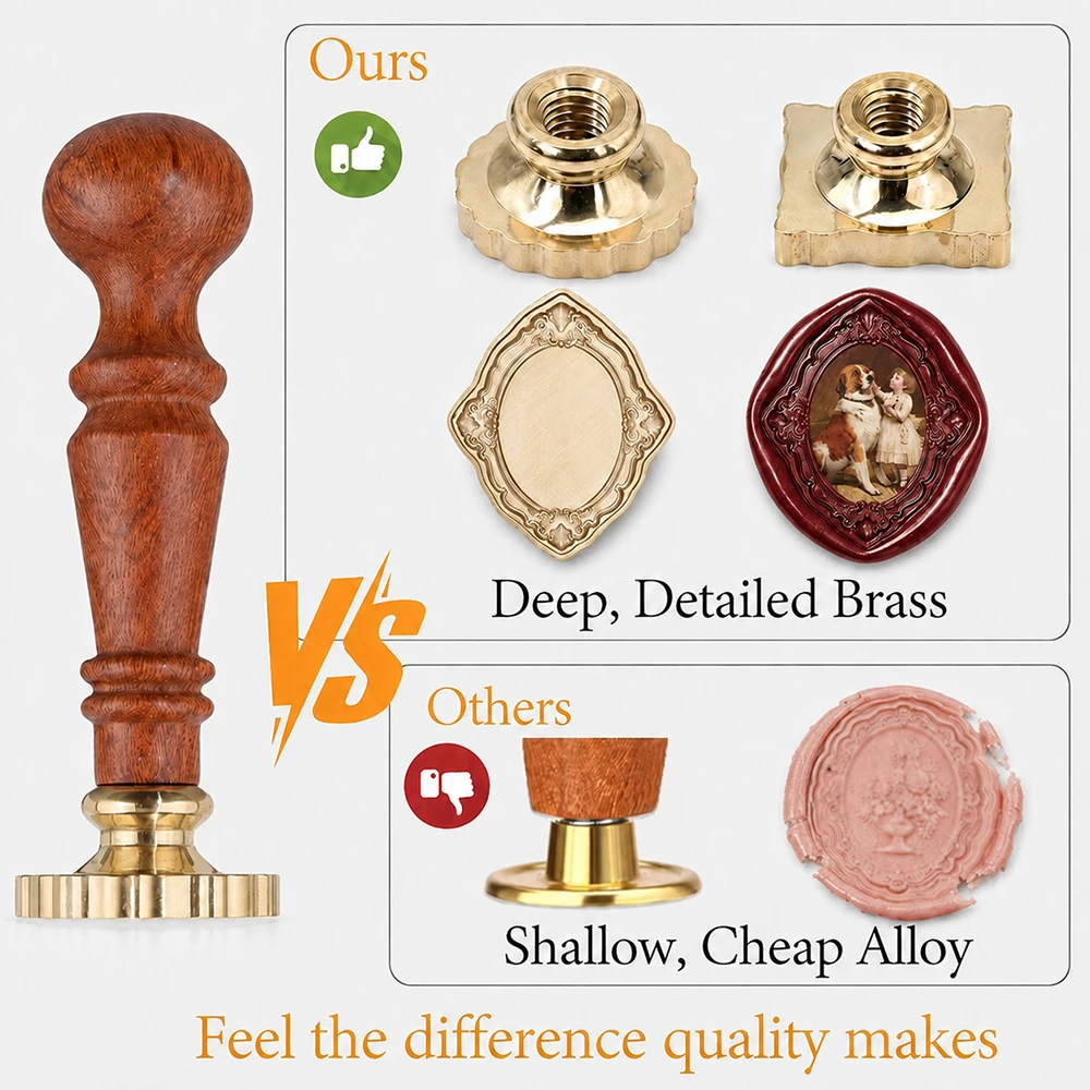 3D Embossed Frame Relief Carvi - Wax Seal Stamp Set ulasan dan harga
