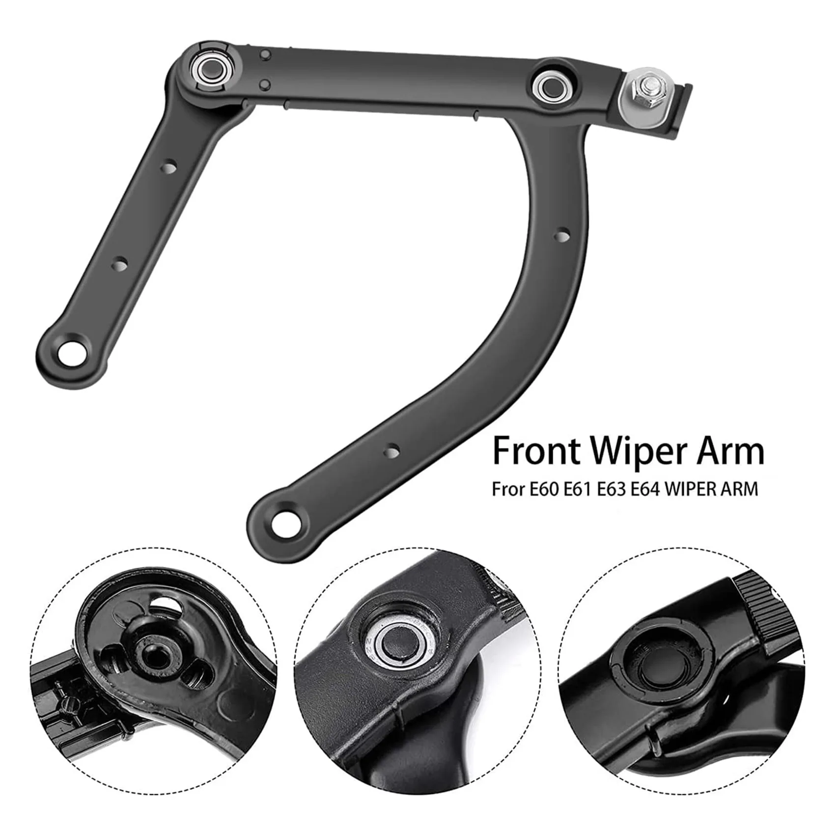 Bras d\'essuie-glace avant droit de voiture, bras d\'essuie-glace avant LHD pour BMW E60, E61, E63, E64, 61617185366, accessoires de voiture