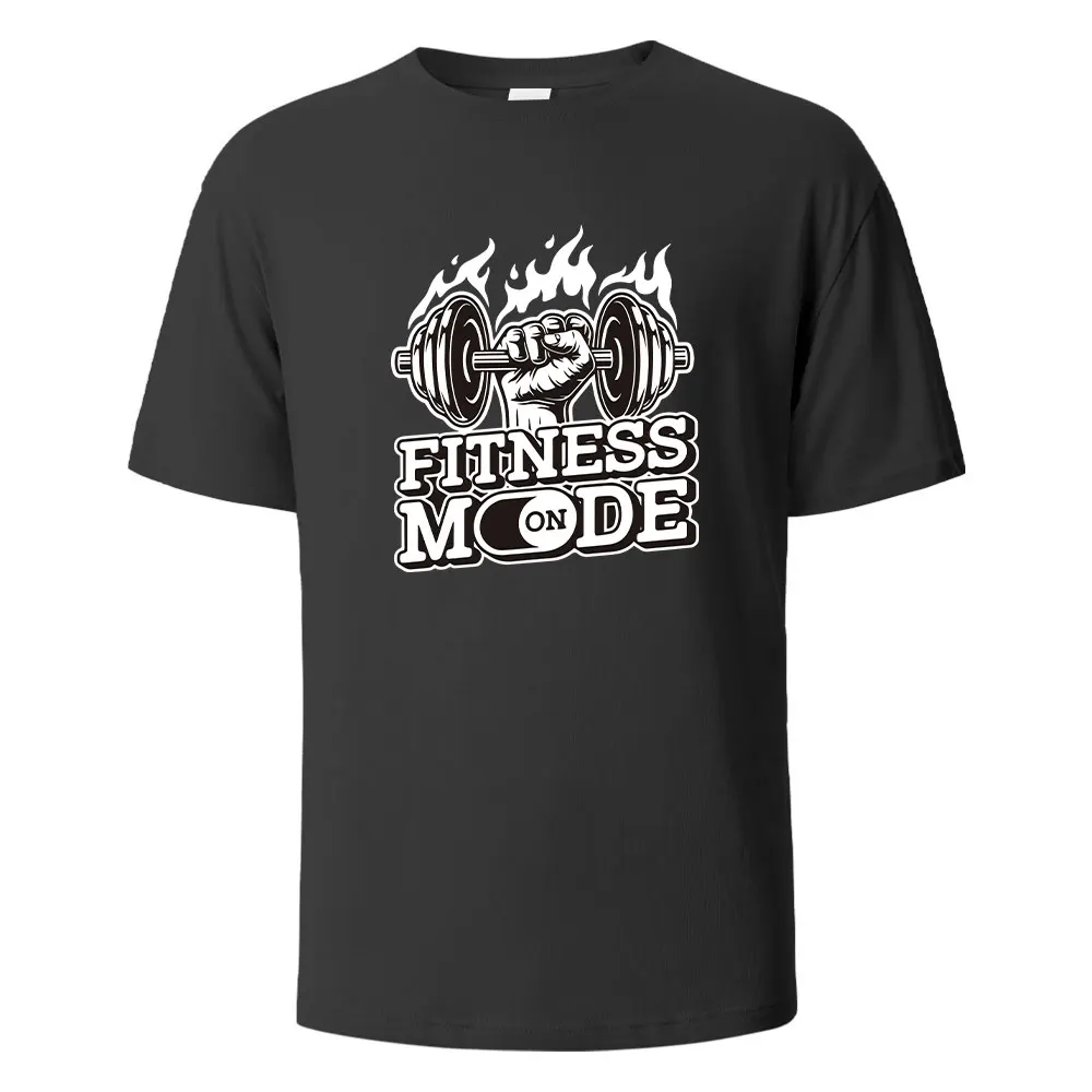 

Fitness More Print T-Shirt Summer Tees For Men Women 100% Cotton O-neck Oversize Casual Short sleeved TopsZQ