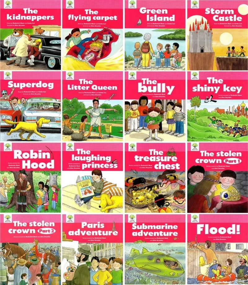 Libro de imágenes de cuentos en inglés para bebés, 52 libros de 4-7 niveles, Oxford Story Tree, juguetes educativos para niños, descripción: Categoría: Eng