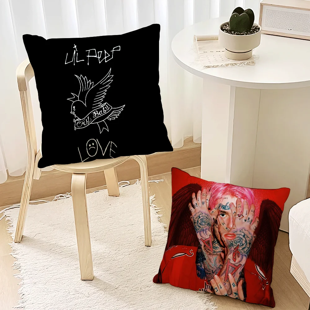 L-Lil Peep crybaby Pillow Case Living Room Accent Couch Back Support Square Lounge Restful Nap Companion ﻿