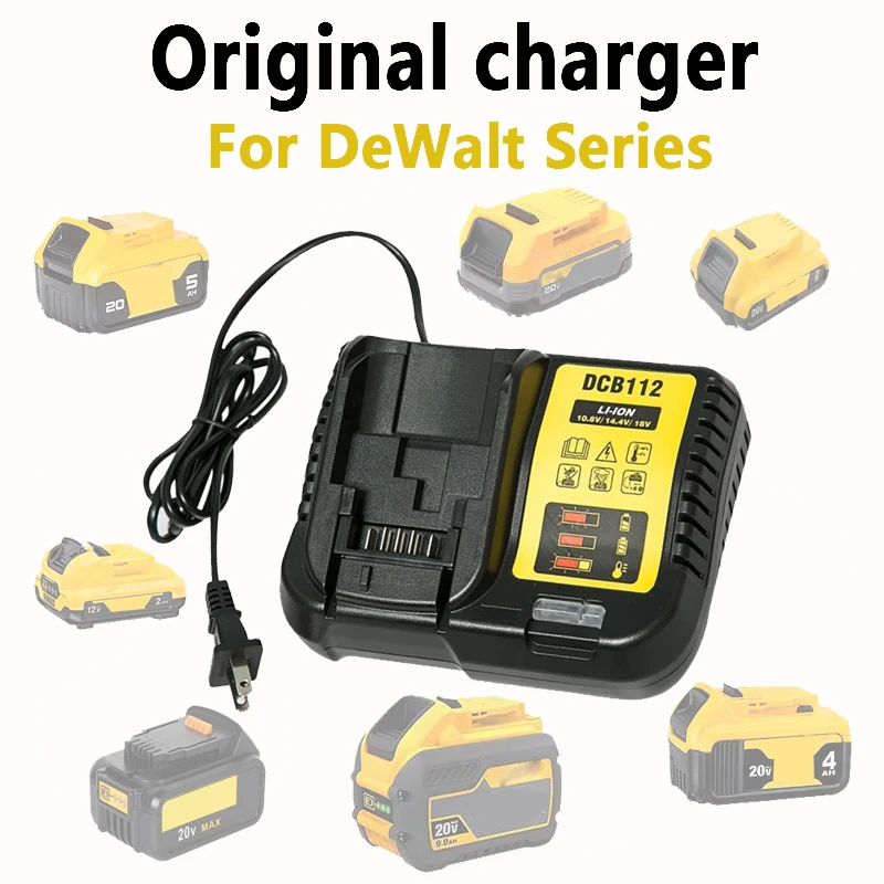 DCB112 Li-ion Battery Charger For DeWalt 10.8V 12V 14.4V 18V 20V Battery DCB118 DCB101 DCB127 DCB609 DCB200 DCB140 DCB105 DCB200