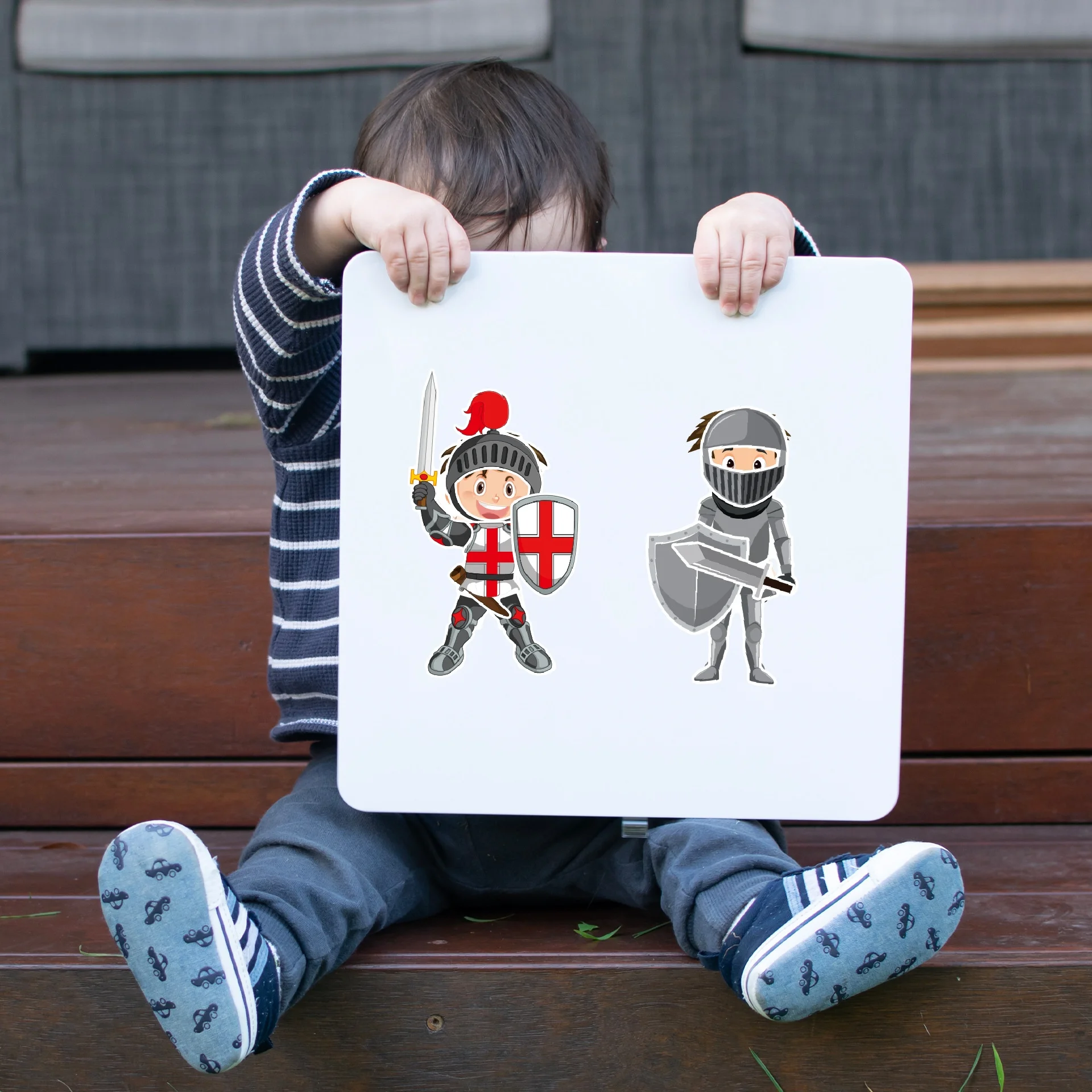 Maak je eigen ridder DIY-stickers voor kinderen jongens meisjes aankleden Cavalier montage puzzelstickers kinderfeestcadeaus