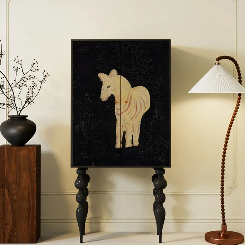 

Solid Wood Chest of Drawers Storage Multifunctional Sideboard Living Room Entrance High Foot