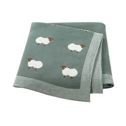 Newborn Baby Blankets Breathable Cotton Knitted Infant Boys Girls Stroller Basket Crib Cellular 100*80cm Toddler Throwing Quilts