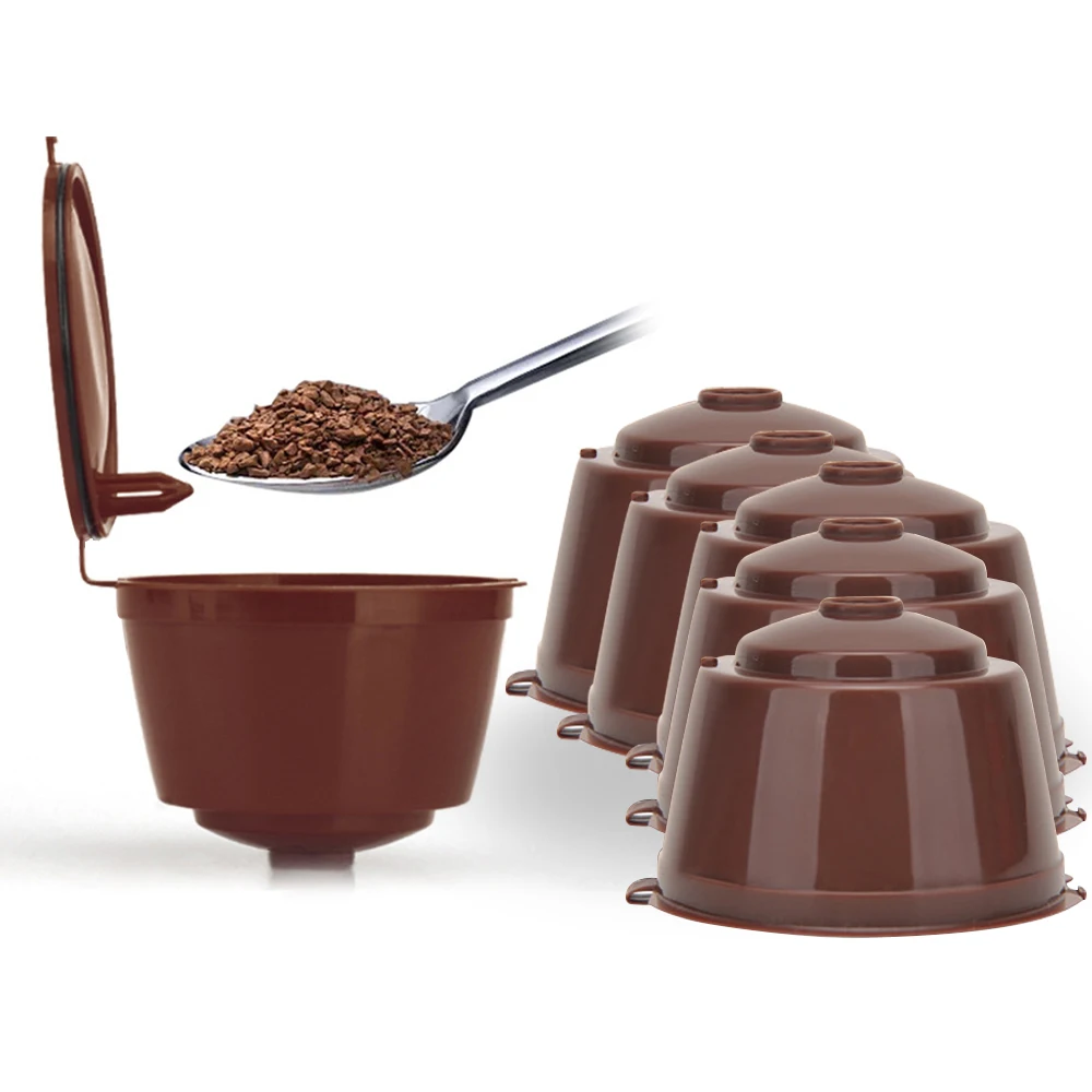 6 stücke nachfüllbarer Kaffeetasse filter mit Bürsten löffel Kapsel schale wieder verwendbarer Kaffeetasse halter Pod Sieb für Nescafe Dolce Gusto
