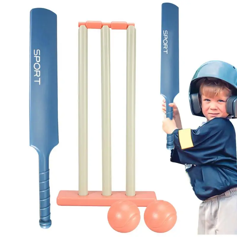 Hockey Stick Toy Garden Playing Sports Cricket Bat with Ball Racket Fun Toys Outdoor Stumps Beach Sports Set for Kids