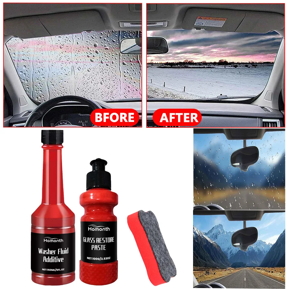 

Комплект для нанесения покрытия на лобовое стекло автомобиля, автомобильная гидрофобная противотуманная масляная пленка, средство для полировки стекла, восстановление Clear Vision