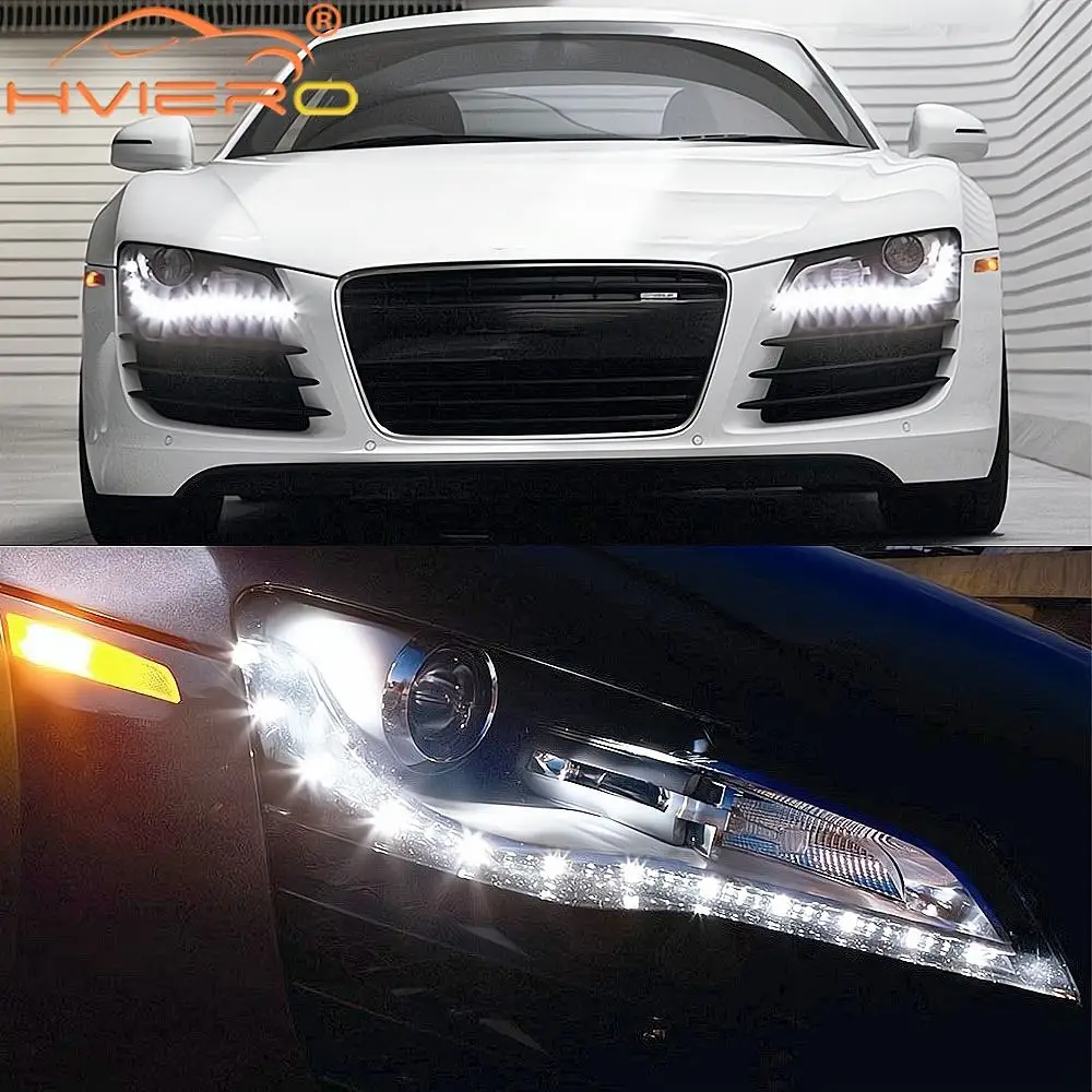 2 pçs carro led drl luz de circulação diurna flexível led branco à prova dwaterproof água condução nevoeiro lâmpadas aviso estilo auto tronco