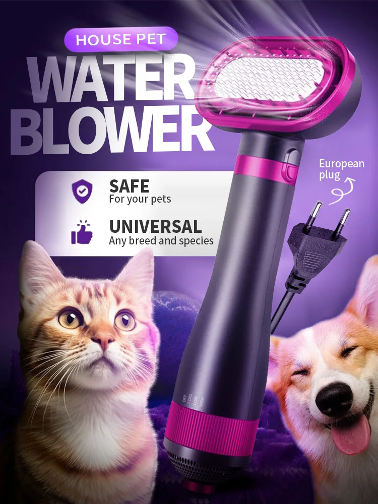 

Pet Dog Hair Dryer 4 in 1 Quiet Dog Hair Dryer and Comb Brush Beauty Container Three-speed Thermostat Hairless Hair Dryer