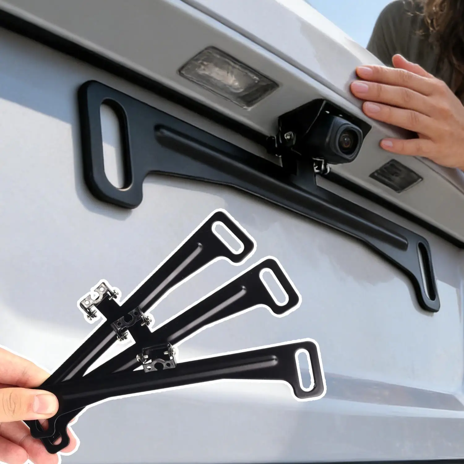 Car License Plate Frame Rear View Camera Mount Stand Car Reverse Camera License Plate Holder Frame Rear View Camera Parts