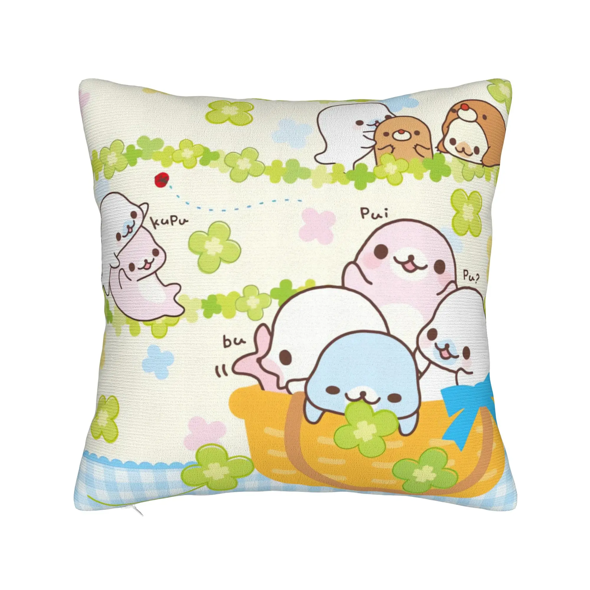 White Seal Strawberry Pillow Case Mamegomas Soft Pillow Cover Vintage Pillowcases For Wedding Party Home Decor
