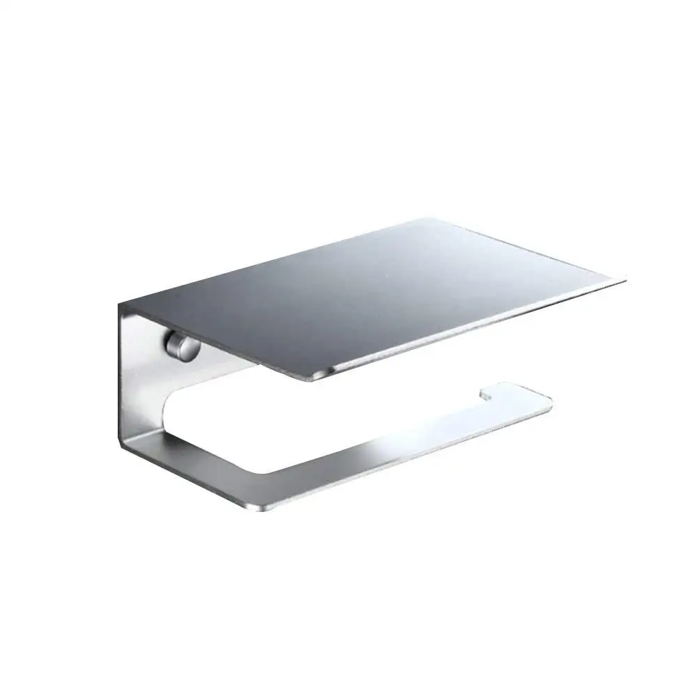 

Space Aluminum Tissue Holder with Mobile Phone Shelf Wall Mounted Paper Roll Storage Rack Bathroom Accessories