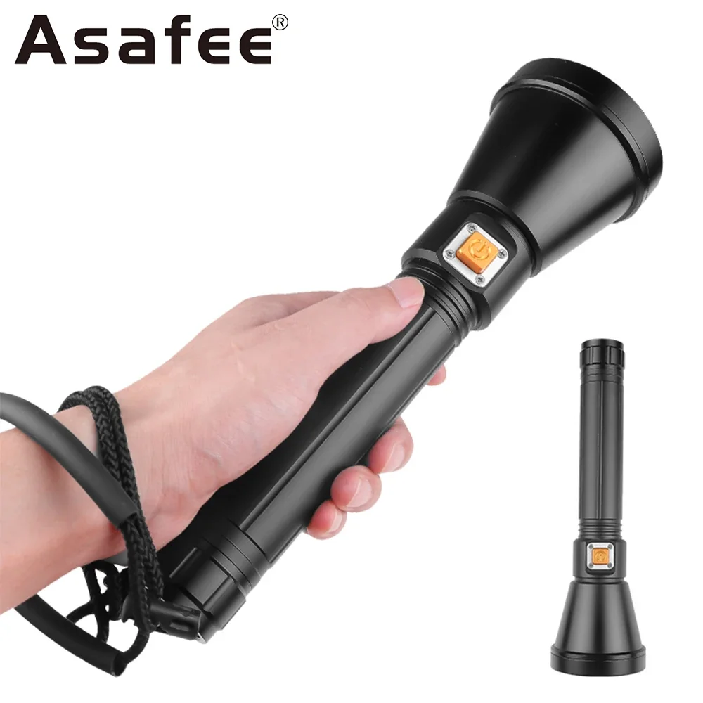 Asafee 30M Underwater Diving Flashlight XHP70 LED 1200LM 100M Range Torch IPX8 Waterproof 1 Mode High Light Lantern