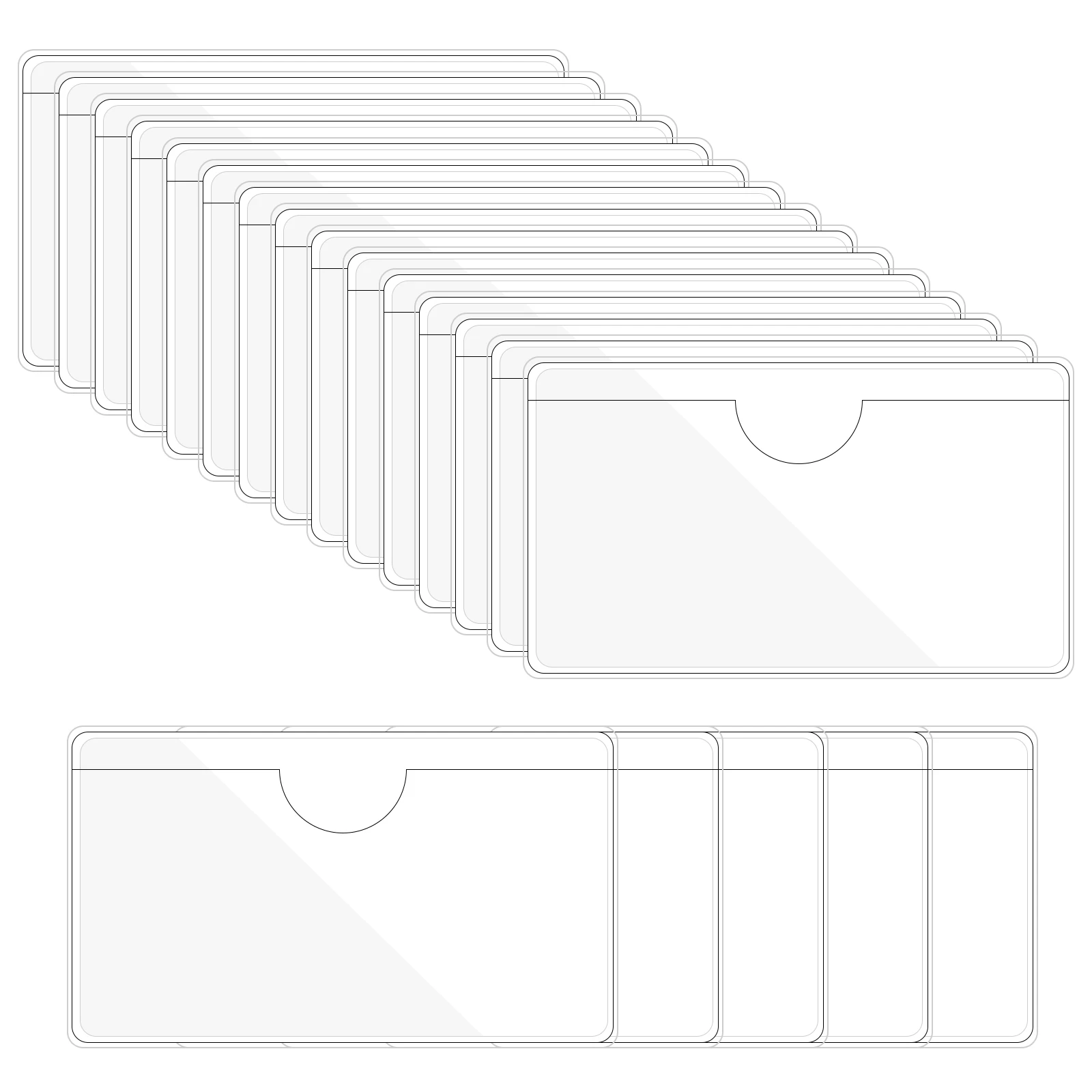 Porte-cartes d'étiquette auto-adhésif, porte-cartes d'index, porte-cartes en plastique transparent, porte-étiquette adhésif avec ouverture supérieure, 20 pièces